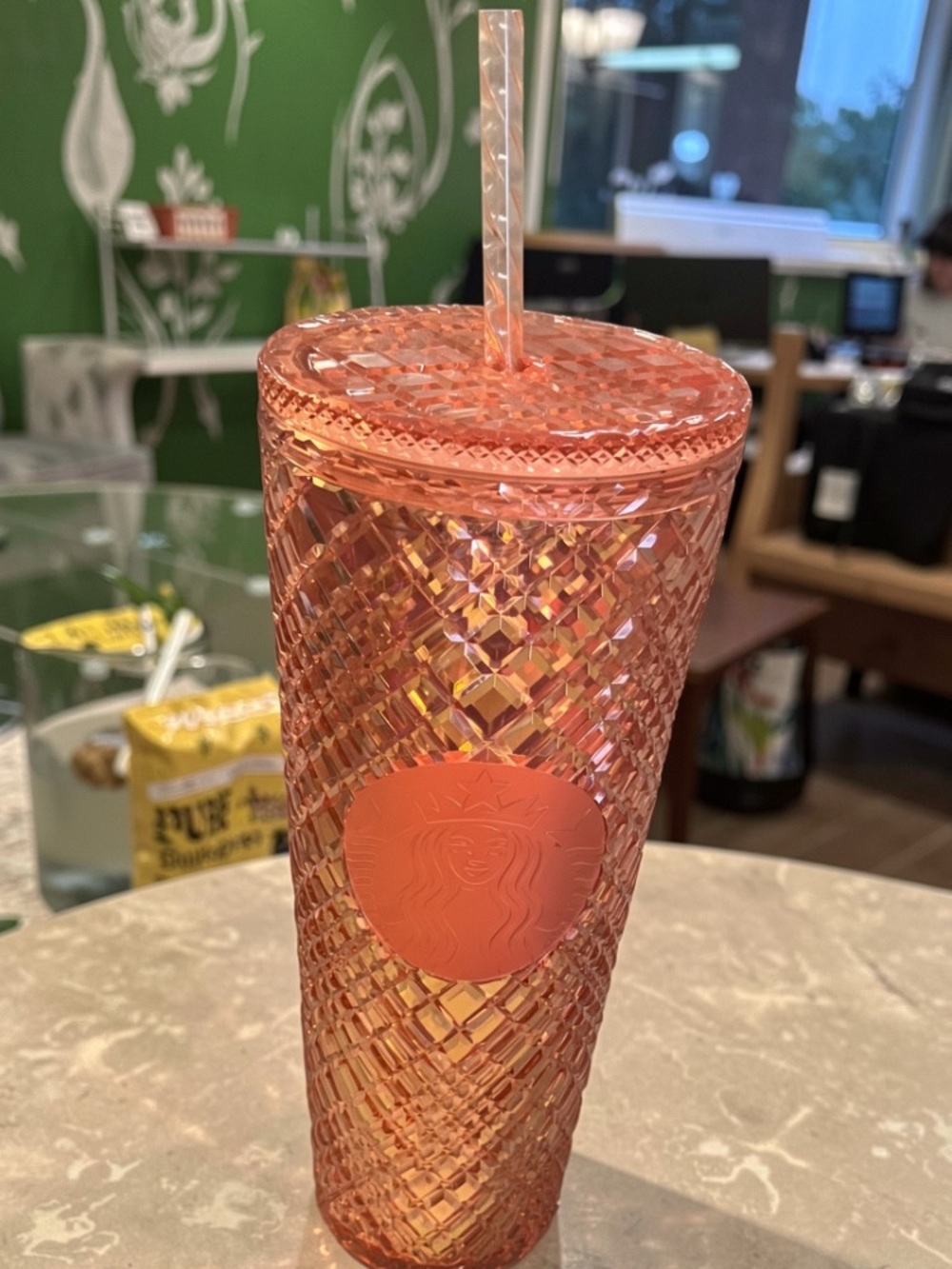 Starbucks 2021 Winter Holiday Rose Gold Jeweled Studded Tumbler.